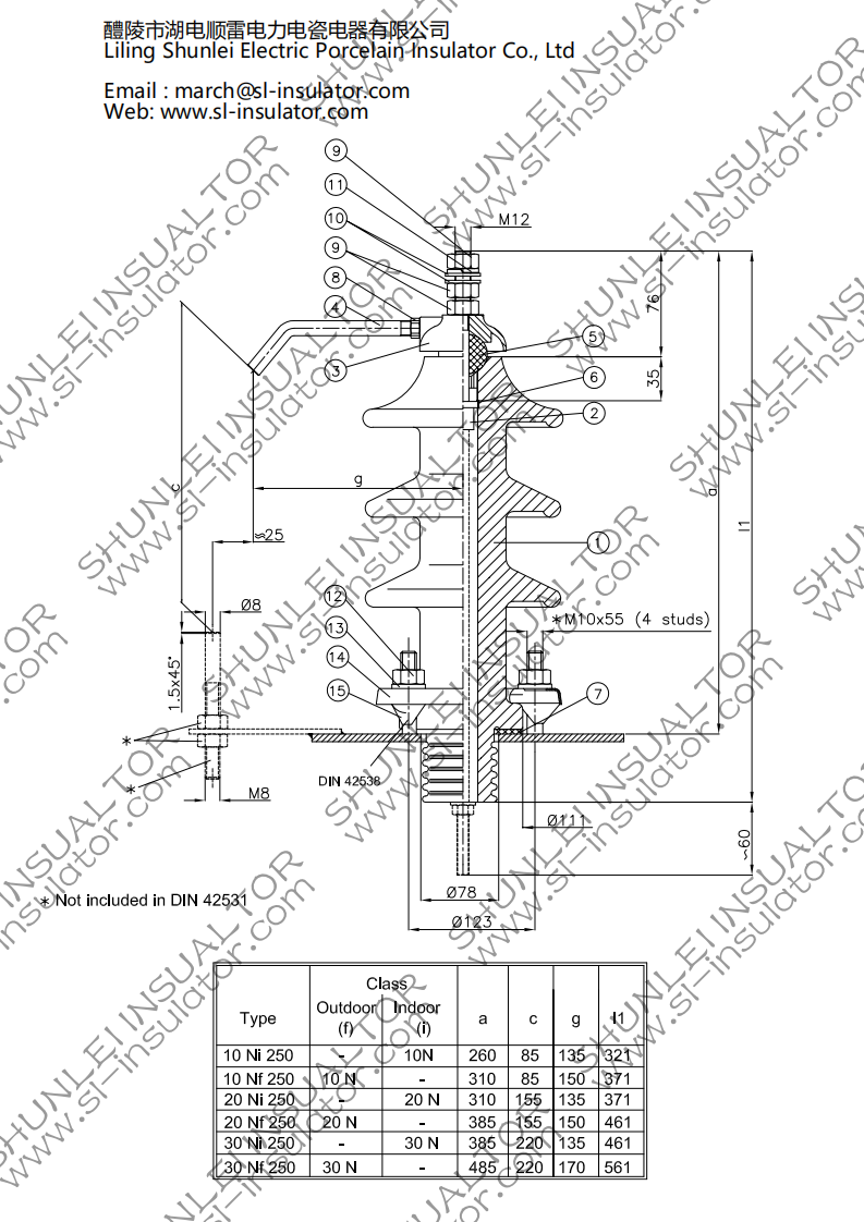 DIN 42531 12kV-36kV/250A Drawings